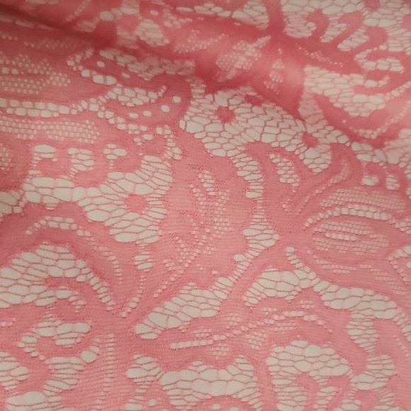 Fun & Flirty Coquette Strapless Pink Lace Peplum Dress Zara- Size S (FITS XS) - Picture 4 of 9